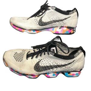 Nike Flyknit Shoes Women Size 8.5 Zoom Agility Training White Black Confetti Sol